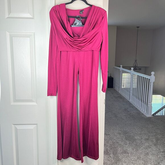 SHEIN Sexy 2 Piece Drape Crop Top-Flared Pants Women’s Size Medium #533 - Picture 1 of 14